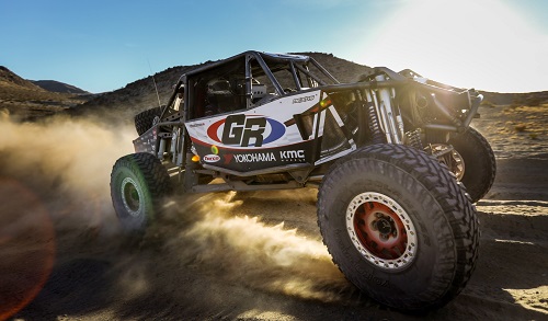 <img src= "GenRight_ultra4.jpg" alt= "the yokohama sponsored genright team ultra 4 car speeds across the Johnson Valley desert" />